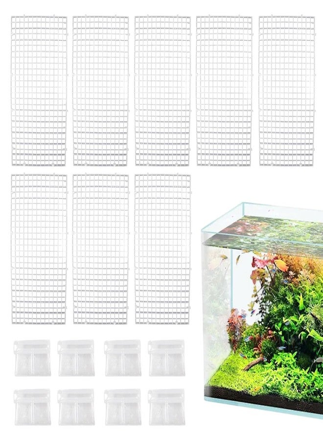 MHLLGN 8 Pack Transparent Acrylic Tank Lid with Clips, Aquarium Lid Hood, Fish Tank Top Cover, Breeder Tank Lid, Acrylic Grid Panel Fish Tank Lid, Aquarium Cover Lid - Image 1